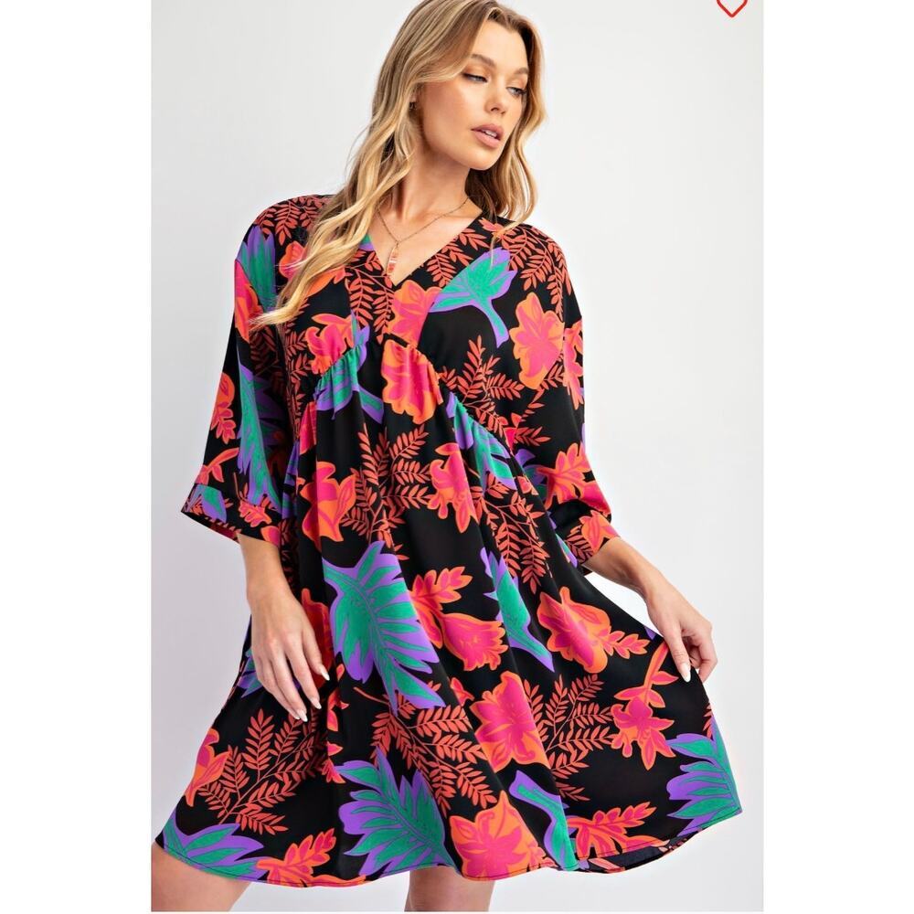 Easel - Printed Sophia Twill Woven Dress - Small - Picture 2 of 5